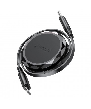 Acefast C13-03 USB-C - USB-C 60W Cable Retractable - Black