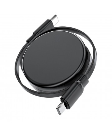 Acefast C13-03 USB-C - USB-C 60W Cable Retractable - Black