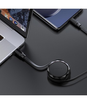 Acefast C13-03 USB-C - USB-C 60W Cable Retractable - Black