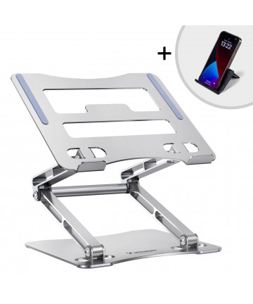 Wozinsky WRS-CPY75DSS Aluminum Laptop and Tablet Stand + Free Smartphone Stand - Silver