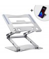 Wozinsky WRS-CPY75DSS Aluminum Laptop and Tablet Stand + Free Smartphone Stand - Silver