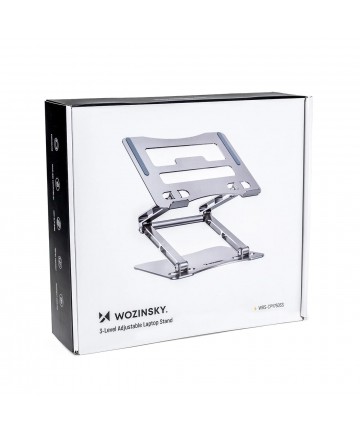 Wozinsky WRS-CPY75DSS Aluminum Laptop and Tablet Stand + Free Smartphone Stand - Silver