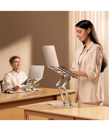 Wozinsky WRS-CPY75DSS Aluminum Laptop and Tablet Stand + Free Smartphone Stand - Silver