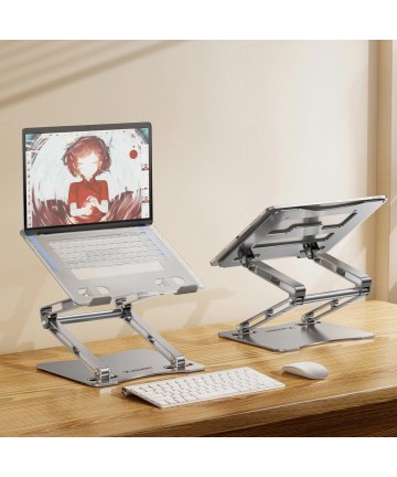 Wozinsky WRS-CPY75DSS Aluminum Laptop and Tablet Stand + Free Smartphone Stand - Silver