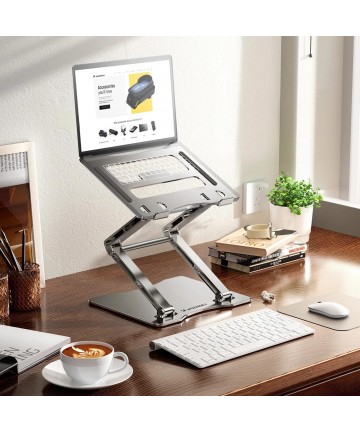 Wozinsky WRS-CPY75DSS Aluminum Laptop and Tablet Stand + Free Smartphone Stand - Silver