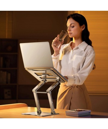 Wozinsky WRS-CPY75DSS Aluminum Laptop and Tablet Stand + Free Smartphone Stand - Silver