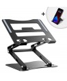 Wozinsky WRS-CPY75DSB Aluminum Laptop and Tablet Stand + Free Smartphone Stand - Black