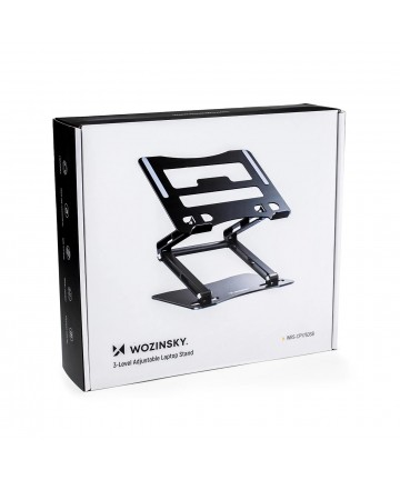 Wozinsky WRS-CPY75DSB Aluminum Laptop and Tablet Stand + Free Smartphone Stand - Black