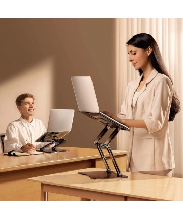 Wozinsky WRS-CPY75DSB Aluminum Laptop and Tablet Stand + Free Smartphone Stand - Black