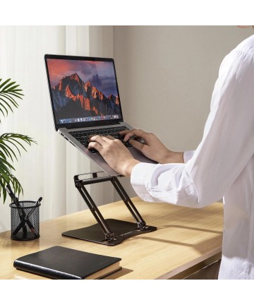 Wozinsky WRS-CPY75DSB Aluminum Laptop and Tablet Stand + Free Smartphone Stand - Black