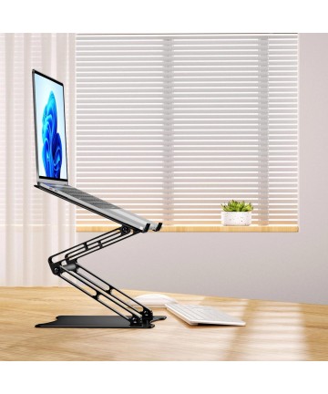 Wozinsky WRS-CPY75DSB Aluminum Laptop and Tablet Stand + Free Smartphone Stand - Black