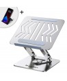 Wozinsky WRS-CPY84SS Aluminum Laptop and Tablet Stand + Free Smartphone Stand - Silver