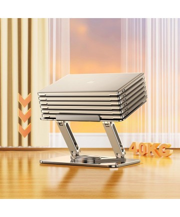 Wozinsky WRS-CPY84SS Aluminum Laptop and Tablet Stand + Free Smartphone Stand - Silver