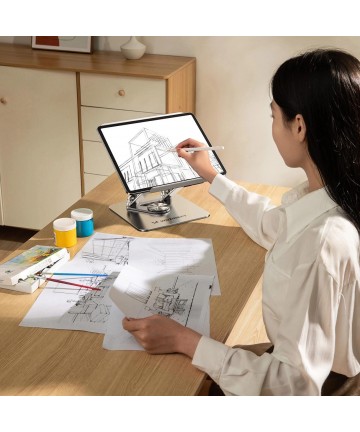 Wozinsky WRS-CPY84SS Aluminum Laptop and Tablet Stand + Free Smartphone Stand - Silver