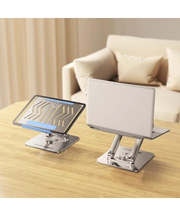 Wozinsky WRS-CPY84SS Aluminum Laptop and Tablet Stand + Free Smartphone Stand - Silver