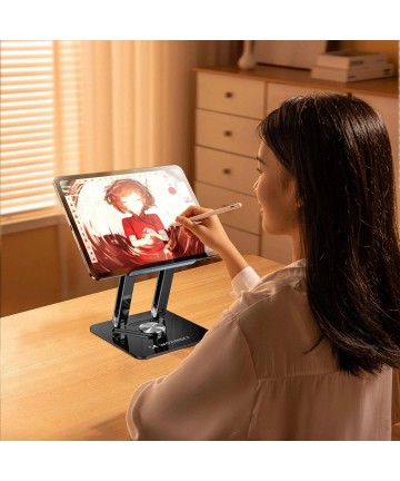 Wozinsky WRS-CPY84SB 360 Aluminum Laptop and Tablet Stand + Free Smartphone Stand - Black