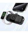 Wozinsky WF16-YCS 5000mAh 15W USB-C Mini Power Bank with Built-in USB-C Cable and Apple Watch Charger - Black