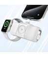 Wozinsky WF16-YCS 5000mAh 15W USB-C Mini Power Bank with Built-in USB-C Cable and Apple Watch Charger - White