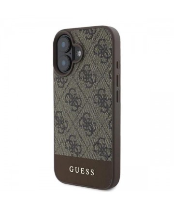 Guess 4G Bottom Stripe iPhone 16 Case - Brown