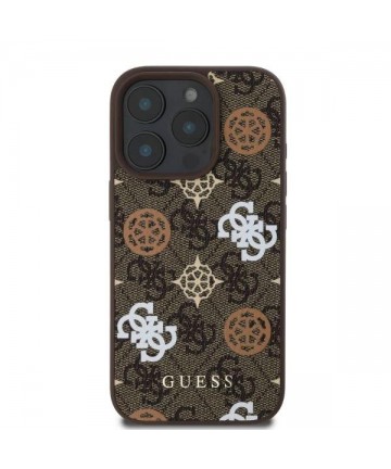 Guess Peony On 4G Background MagSafe case for iPhone 16 Pro - brown