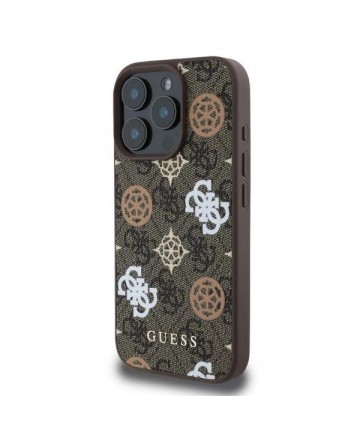 Guess Peony On 4G Background MagSafe case for iPhone 16 Pro - brown