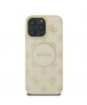 Guess Saffiano Peony Classic Logo MagSafe case for iPhone 16 Pro - gold