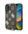 Guess Peony On 4G Background MagSafe case for iPhone 16 - brown