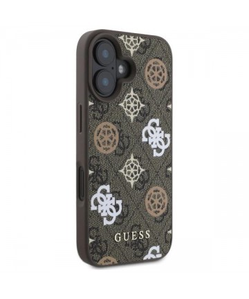Guess Peony On 4G Background MagSafe case for iPhone 16 - brown