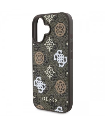 Guess Peony On 4G Background MagSafe case for iPhone 16 - brown