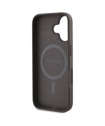 Guess Peony On 4G Background MagSafe case for iPhone 16 - brown