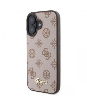 Guess Peony Script MagSafe iPhone 16 Case - Brown