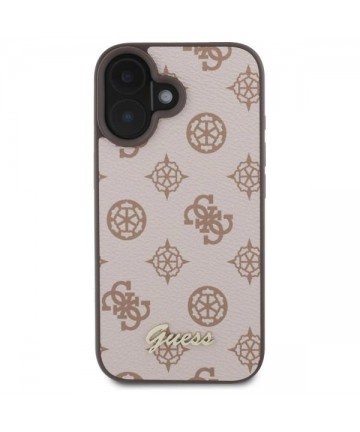 Guess Peony Script MagSafe iPhone 16 Case - Brown