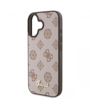 Guess Peony Script MagSafe iPhone 16 Case - Brown