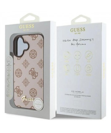Guess Peony Script MagSafe iPhone 16 Case - Brown