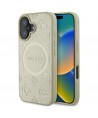 Guess Saffiano Peony Classic Logo MagSafe case for iPhone 16 - gold
