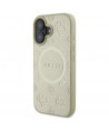 Guess Saffiano Peony Classic Logo MagSafe case for iPhone 16 - gold