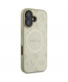 Guess Saffiano Peony Classic Logo MagSafe case for iPhone 16 - gold