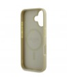 Guess Saffiano Peony Classic Logo MagSafe case for iPhone 16 - gold