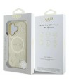 Guess Saffiano Peony Classic Logo MagSafe case for iPhone 16 - gold