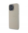 Guess Grained Gold Ring MagSafe Case for iPhone 16 Pro Max - Beige