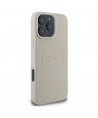 Guess Grained Gold Ring MagSafe Case for iPhone 16 Pro Max - Beige