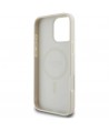 Guess Grained Gold Ring MagSafe Case for iPhone 16 Pro Max - Beige