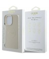 Guess Grained Gold Ring MagSafe Case for iPhone 16 Pro Max - Beige