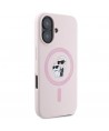 Karl Lagerfeld Silicone Karl&Choupette Heads Ring MagSafe Case for iPhone 16 Plus - Pink