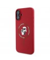 Karl Lagerfeld Silicone Karl&Choupette Heads Ring MagSafe Case for iPhone 16 Plus - Red