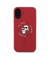 Karl Lagerfeld Silicone Karl&Choupette Heads Ring MagSafe Case for iPhone 16 Plus - Red