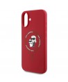 Karl Lagerfeld Silicone Karl&Choupette Heads Ring MagSafe Case for iPhone 16 Plus - Red