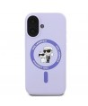 Karl Lagerfeld Silicone Karl&Choupette Heads Ring MagSafe Case for iPhone 16 Plus - Purple