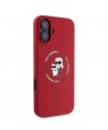 Karl Lagerfeld Silicone Karl&Choupette Heads Ring MagSafe iPhone 16 Case - Red
