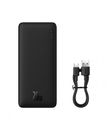 Baseus Airpow 20W 10000mAh Power Bank with Baseus Simple Series USB-A - USB-C 30 cm Cable - Black